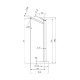 Phoenix Vivid Floor Mounted Bath Filler w/ Mixer